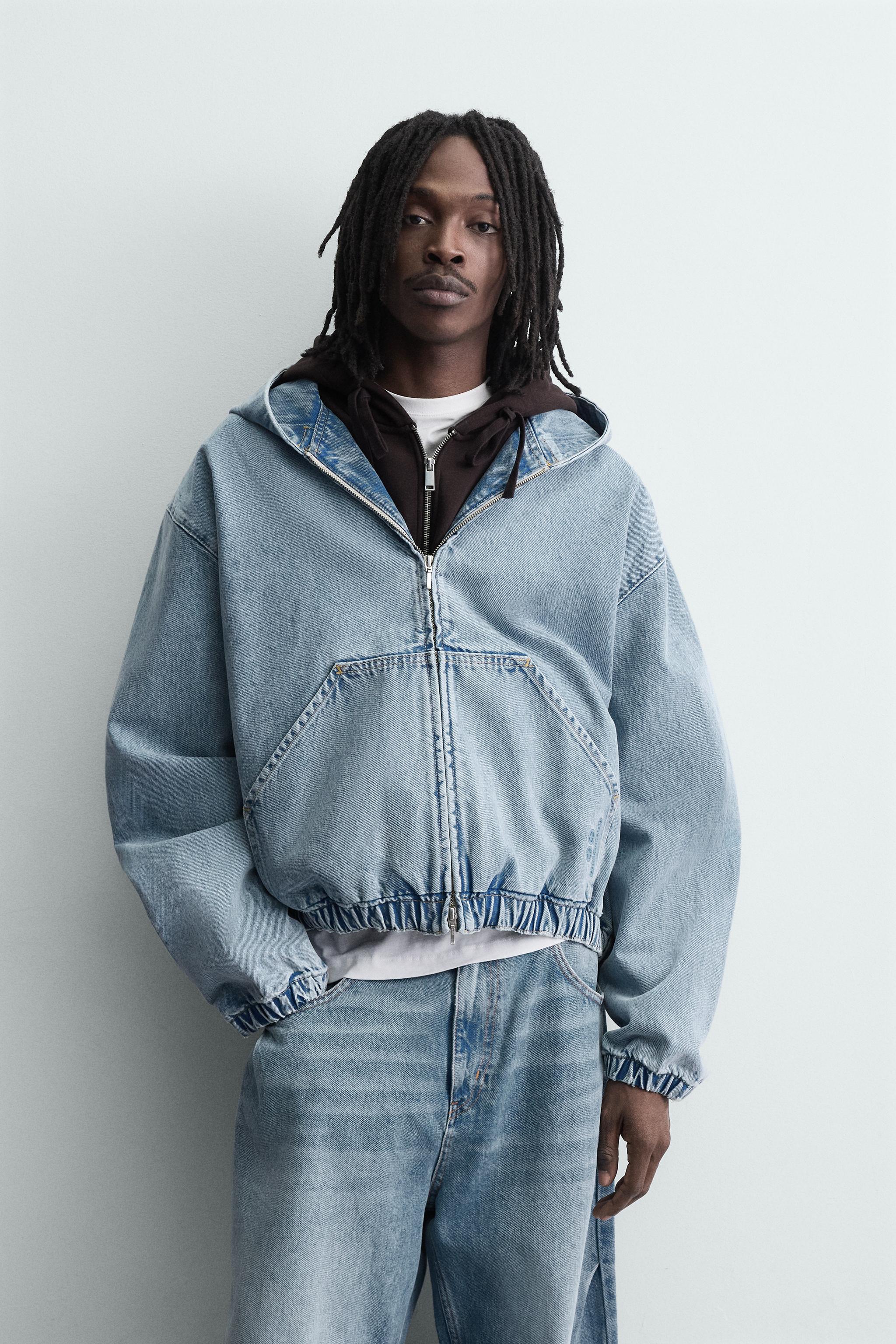 BLOUSON DÉLAVÉ À CAPUCHE